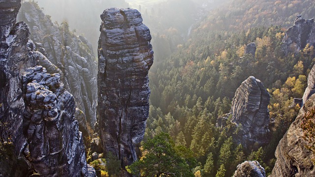 Tall Rock Formations Above Some Trees